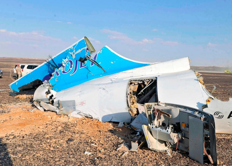 The remnants of Metro-jet Flight 7K9268 in the Egyptian Sinai.October 31st, 2015.